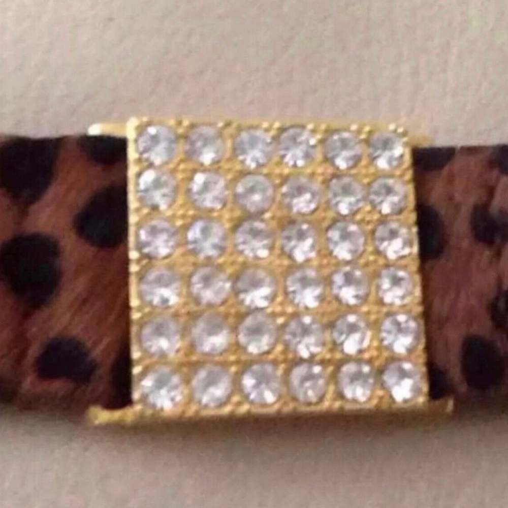 Gold Crystal Leopard Print Bracelet